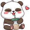 Adorable Panda Drinking Bubble Tea