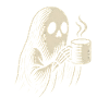 Skeleton with coffee enjoyment design