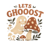 Fun ghost and mushroom motif