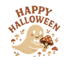 Funny Halloween ghost with mushroom