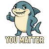 Charming shark with slogan motivation