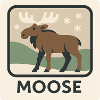 Whimsical Moose Winter Scene