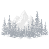 Serene Mountain Forest Silhouette