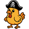 Pirate Chicken Illustration for Children