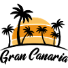 Gran Canaria sunset with palm trees