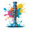 Lebendige Klarinetten Illustration Farbspritzern