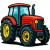 Landwirtschaftlicher Traktor mit Farbgestaltung