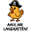 Giggling Chicken Pirate Illustration