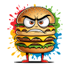 Angry Burger Monster Illustration