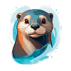 Otter in modern cartoon style