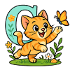 c comme... chat ! Design alphabet mignon