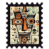 Aztek Geometric Human Face Design