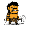 Wikinger Cartoon Ork Krieger Illustration