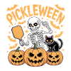 Pickleween Pickleball Player Pumpkin Halloween