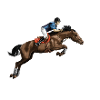 Cavalier en mode course