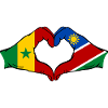 Senegal Namibia Flagge Hände Herzform