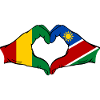 Guiena Namibia Flag Hands Heart Shape