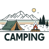 Evening camping under the stars