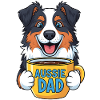 Australian Shepherd mit Kaffeebecher - Aussie Dad