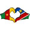 Kemerun, Namibia, Flag, Hands, Heart Shape