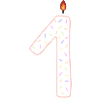 Celebration Candle with Sprinkles Design