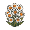Cheerful flowers with smileys
