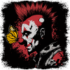 Scary clown and butterfly