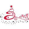 Christmas tree with stars and presents