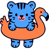 Kleiner schwebender blauer Tiger