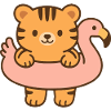 Little Tiger on Pink Float