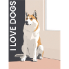 Dog portrait with love message