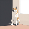 Husky illustration in Scandinavian style