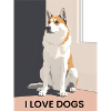 Dog Friendship Illustration