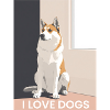 Cute dog illustration with text