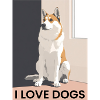 Pretty dog with dog love motto