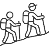 Mountain Hiking Duo Line Icon