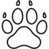 Tierpfotenabdruck Liniensymbol