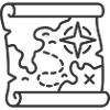 Treasure Map Adventure Line Icon