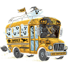 Conception d’Halloween de bus fantôme hanté