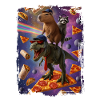 Imaginative animal motif on pizza background