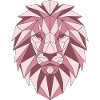 Geometric lion head in pastel shades