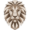 Geometric lion head