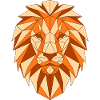 Geometric lion head