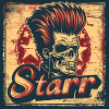 Punk rock style skull illustration