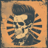 Hip Skull with Rockabilly Style