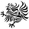 Kompliziertes Hahn-Line-Art-Design