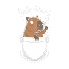 Playful capybara motif with greeting