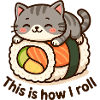 Cute Kitten Sushi Print