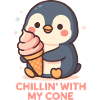 Niedlicher Pinguin mit Eistüte Design