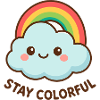 Cute cloud rainbow graphic